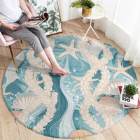 Hawaii Lei Seashells Starfish Round Carpet Fresh Summer Vibe LT01 - Polynesian Pride