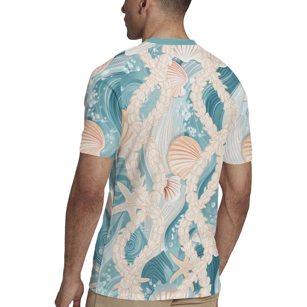 Hawaii Lei Seashells Starfish Rugby Jersey Fresh Summer Vibe - Polynesian Pride