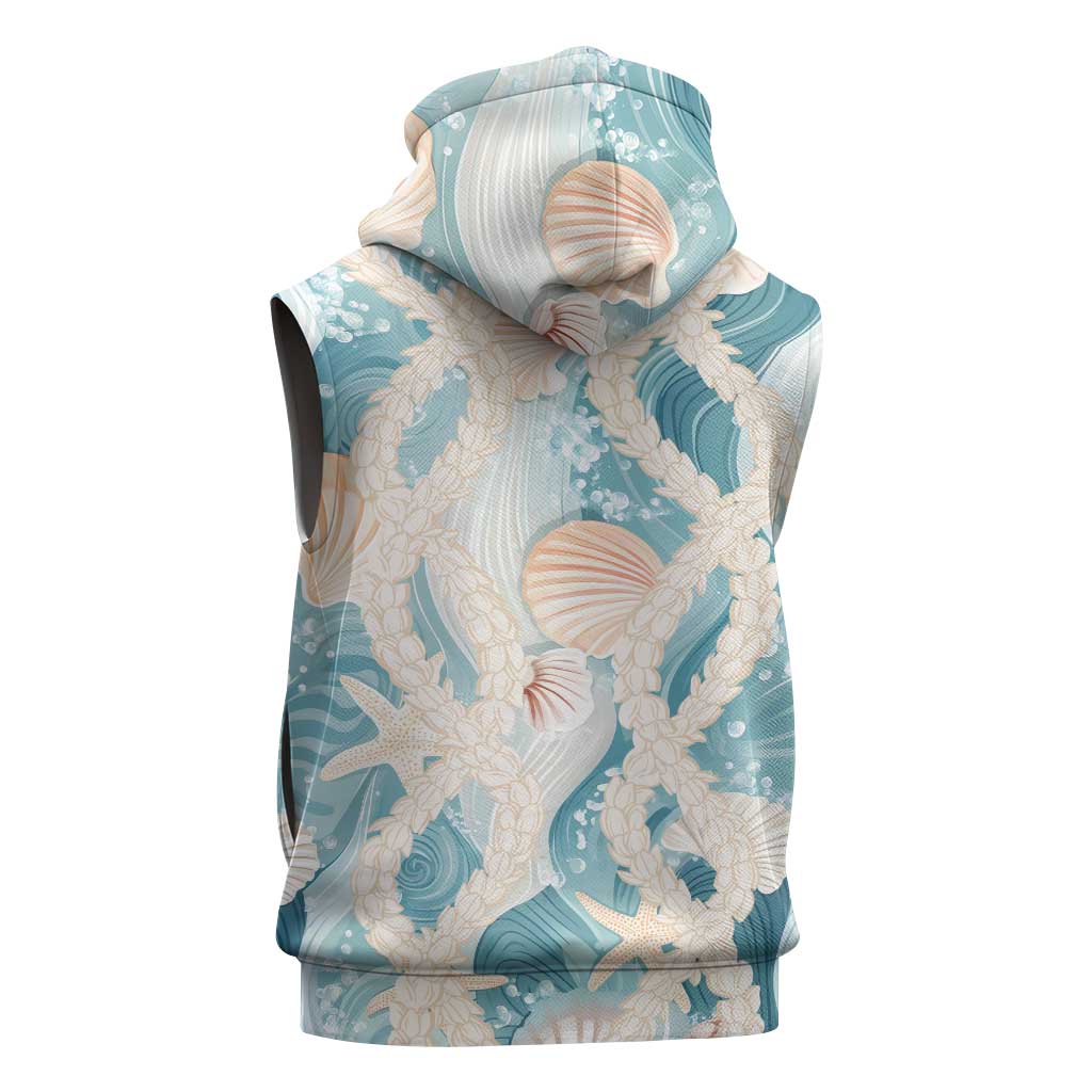 Hawaii Lei Seashells Starfish Sleeveless Hoodie Fresh Summer Vibe - Polynesian Pride
