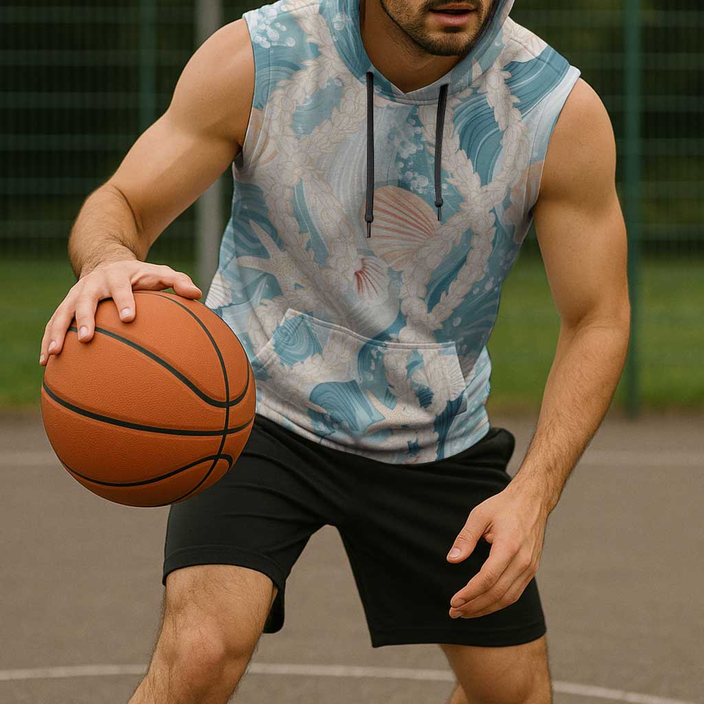 Hawaii Lei Seashells Starfish Sleeveless Hoodie Fresh Summer Vibe - Polynesian Pride