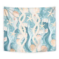 Hawaii Lei Seashells Starfish Tapestry Fresh Summer Vibe - Polynesian Pride