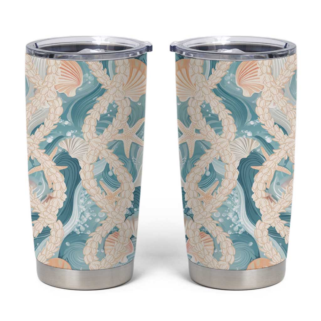 Hawaii Lei Seashells Starfish Tumbler Cup Fresh Summer Vibe - Polynesian Pride