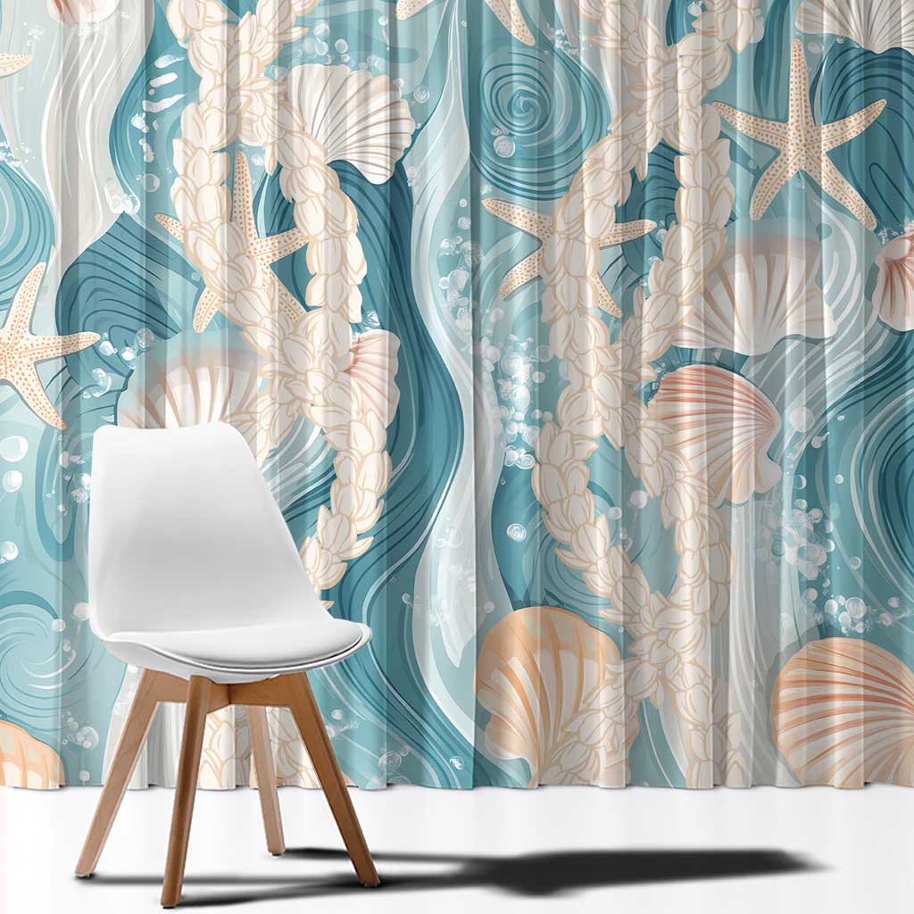 Hawaii Lei Seashells Starfish Window Curtain Fresh Summer Vibe LT01 - Polynesian Pride
