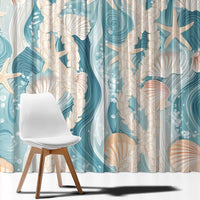 Hawaii Lei Seashells Starfish Window Curtain Fresh Summer Vibe LT01 - Polynesian Pride