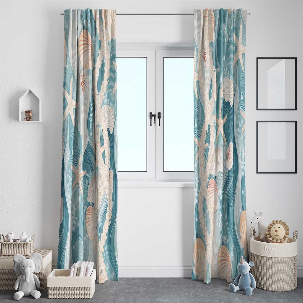 Hawaii Lei Seashells Starfish Window Curtain Fresh Summer Vibe LT01 - Polynesian Pride