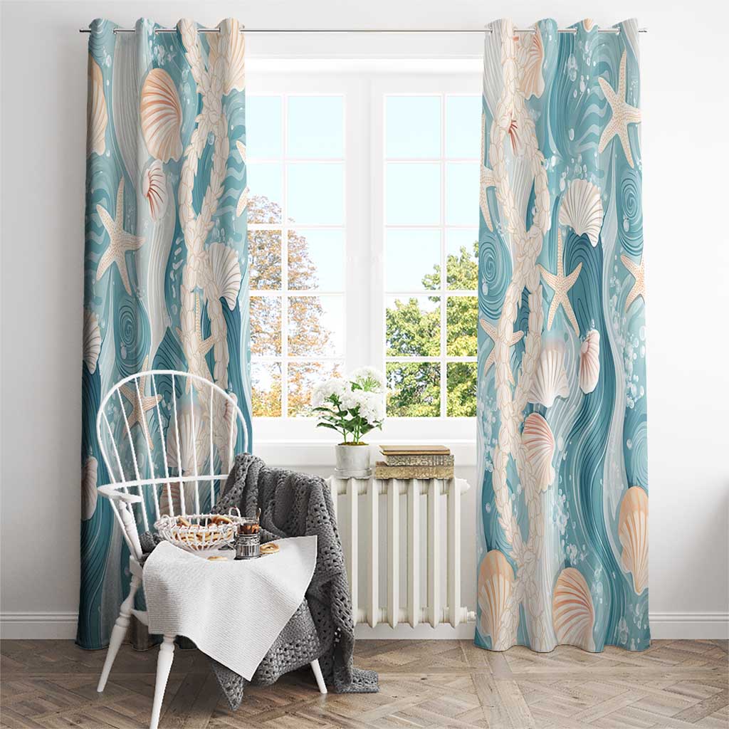 Hawaii Lei Seashells Starfish Window Curtain Fresh Summer Vibe LT01 - Polynesian Pride