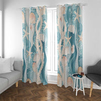Hawaii Lei Seashells Starfish Window Curtain Fresh Summer Vibe LT01 With Grommets Blue - Polynesian Pride
