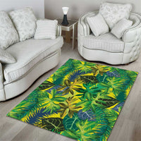 Hawaii Summer Tropical Leaves Area Rug - Polynesian Pride