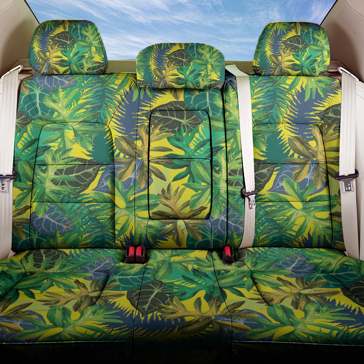 Hawaii Summer Tropical Leaves Back Car Seat Cover - Polynesian Pride