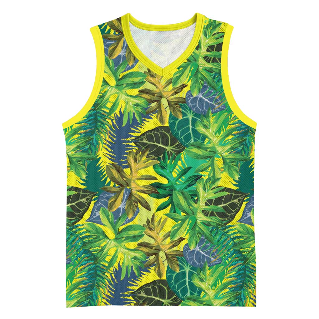 Hawaii Summer Tropical Leaves Basketball Jersey - Polynesian Pride