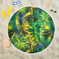 Hawaii Summer Tropical Leaves Beach Blanket - Polynesian Pride