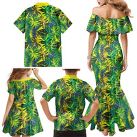 Hawaii Summer Tropical Leaves Family Matching Mermaid Dress and Hawaiian Shirt - Polynesian Pride