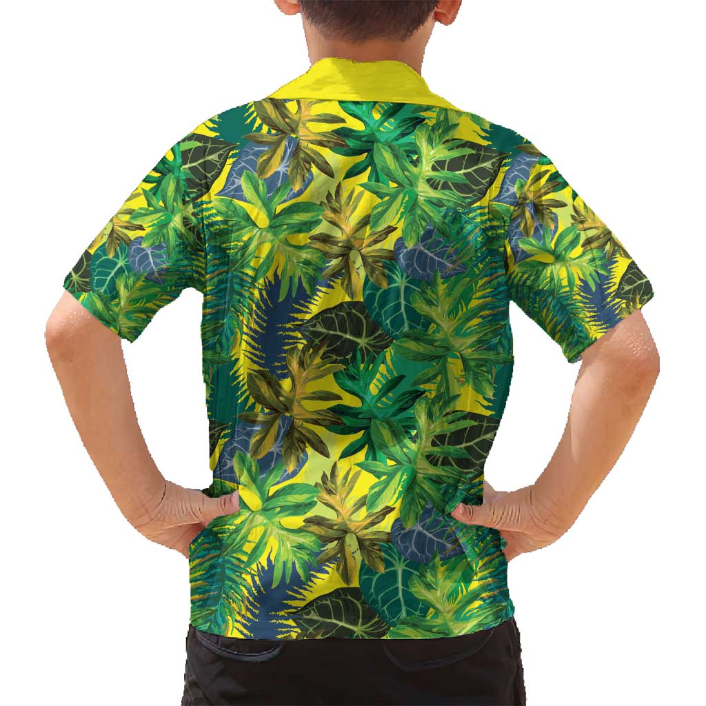 Hawaii Summer Tropical Leaves Family Matching Off Shoulder Maxi Dress and Hawaiian Shirt - Polynesian Pride