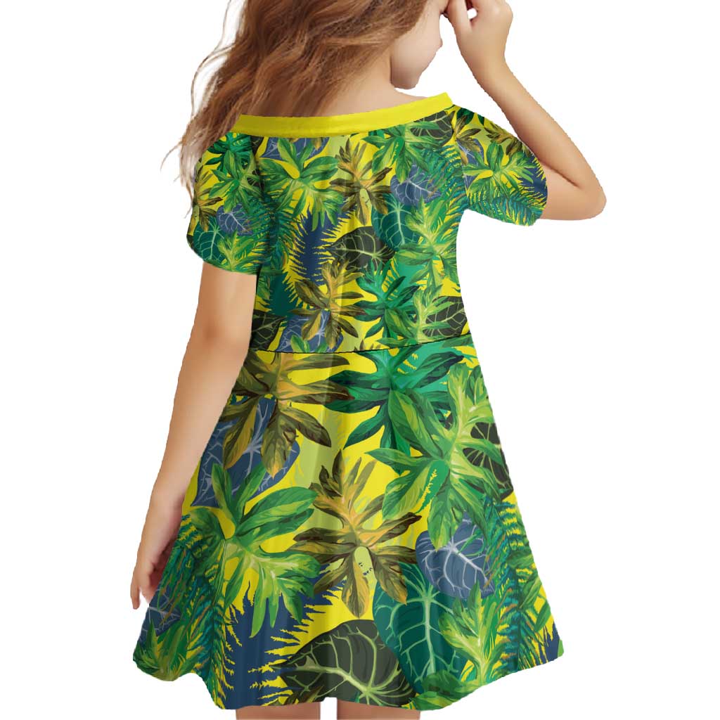 Hawaii Summer Tropical Leaves Family Matching Short Sleeve Bodycon Dress and Hawaiian Shirt - Polynesian Pride