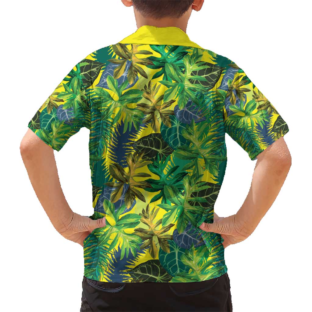 Hawaii Summer Tropical Leaves Kid Hawaiian Shirt - Polynesian Pride