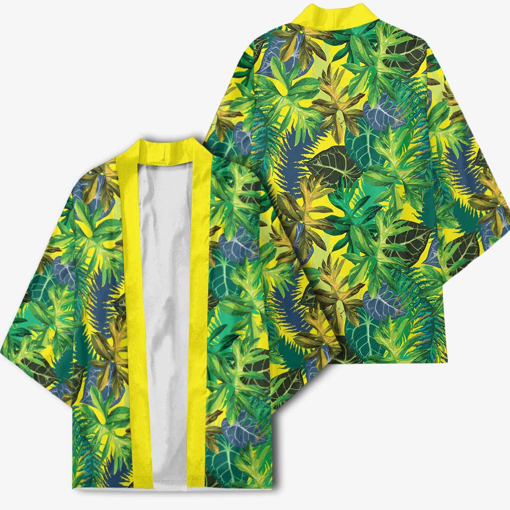 Hawaii Summer Tropical Leaves Kimono - Polynesian Pride