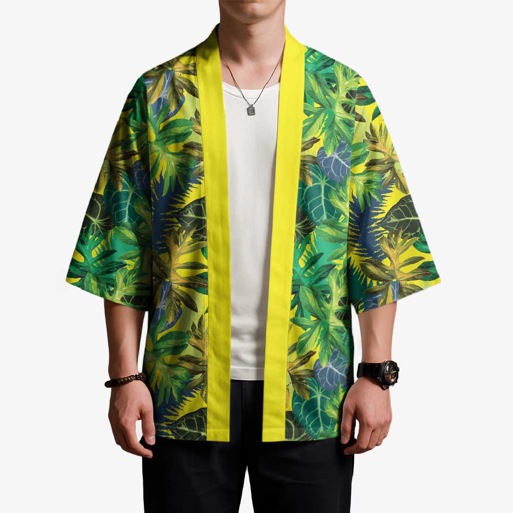 Hawaii Summer Tropical Leaves Kimono - Polynesian Pride