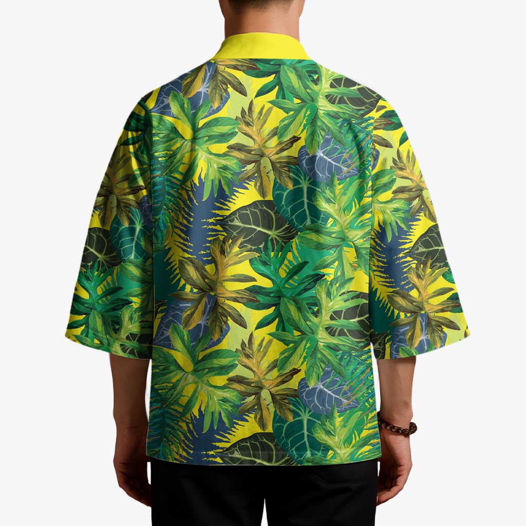 Hawaii Summer Tropical Leaves Kimono - Polynesian Pride