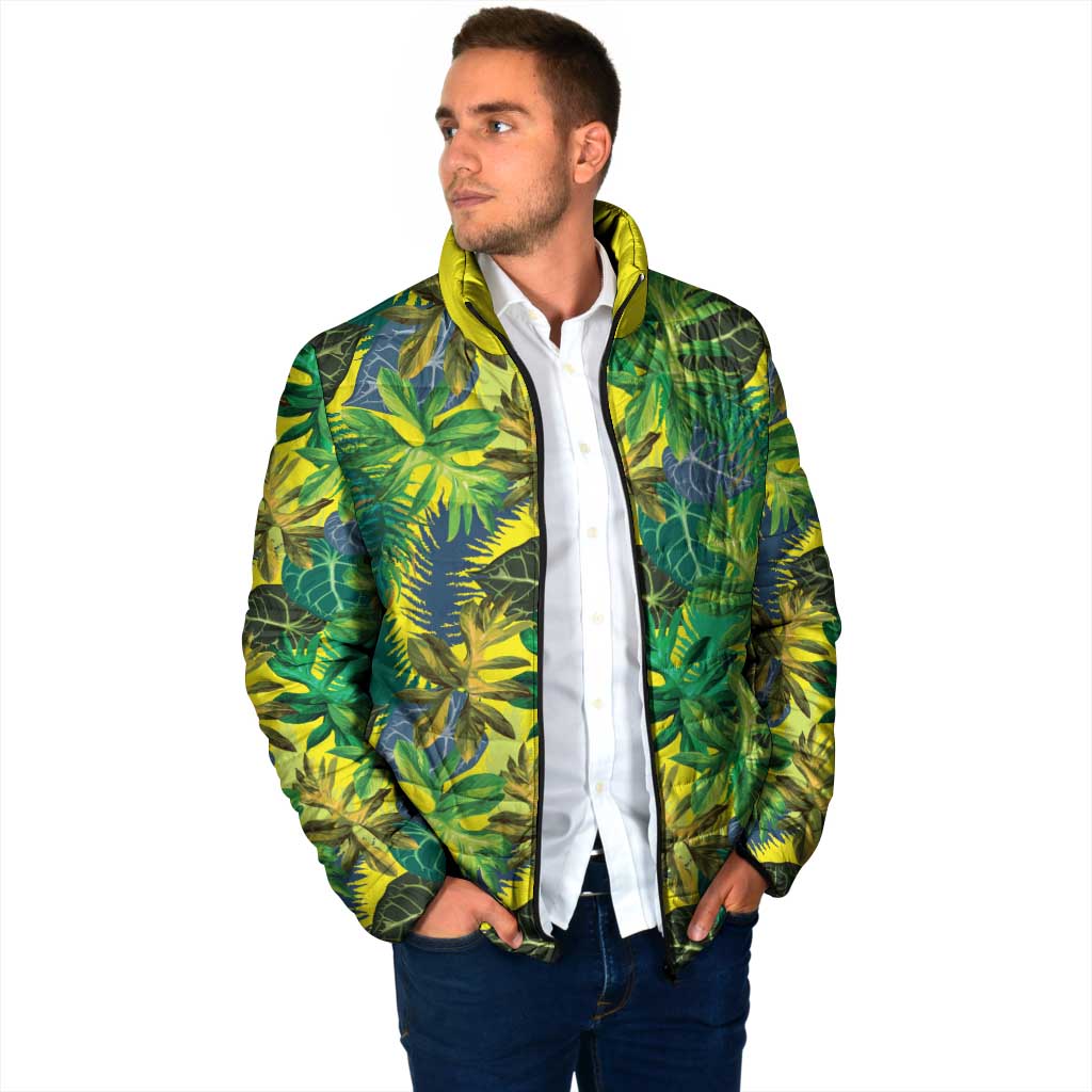 Hawaii Summer Tropical Leaves Padded Jacket - Polynesian Pride