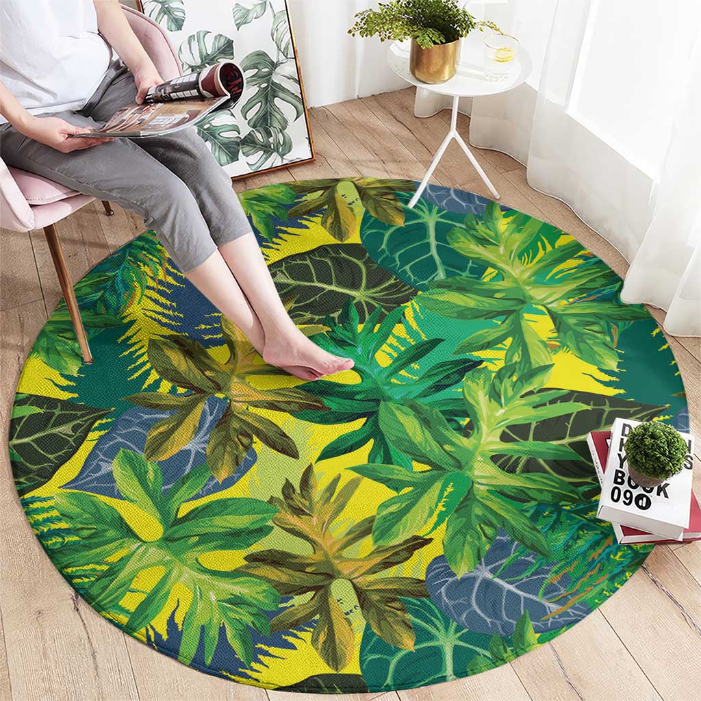 Hawaii Summer Tropical Leaves Round Carpet LT01 - Polynesian Pride