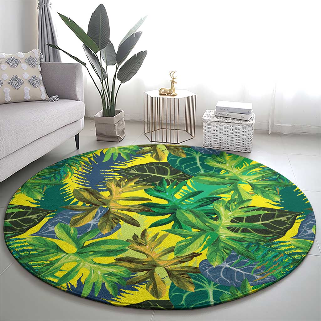 Hawaii Summer Tropical Leaves Round Carpet LT01 - Polynesian Pride