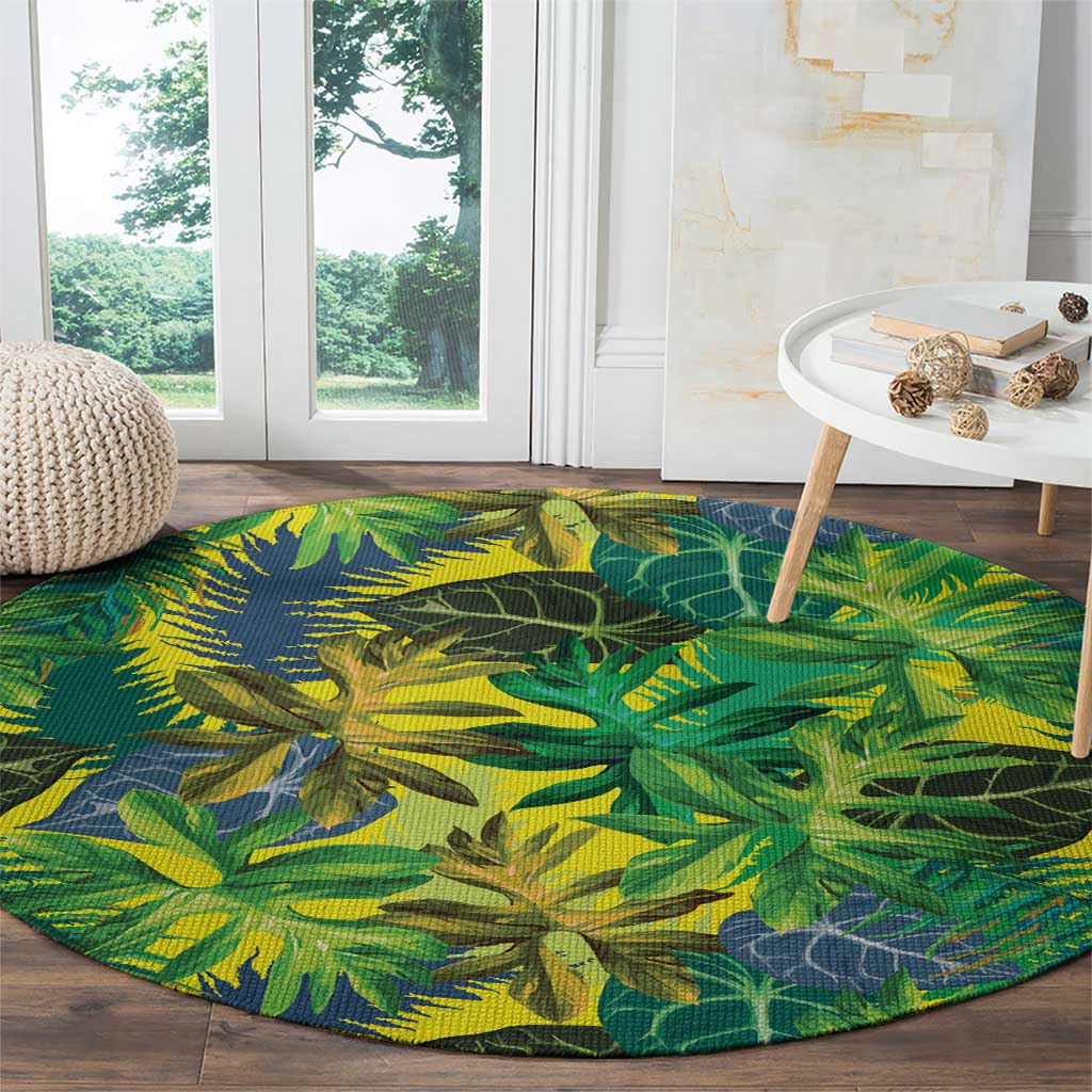 Hawaii Summer Tropical Leaves Round Carpet LT01 - Polynesian Pride
