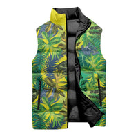 Hawaii Summer Tropical Leaves Sleeveless Puffer Jacket - Polynesian Pride