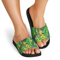 Hawaii Summer Tropical Leaves Slide Sandals - Polynesian Pride
