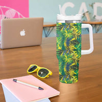 Hawaii Summer Tropical Leaves Tumbler With Handle - Polynesian Pride