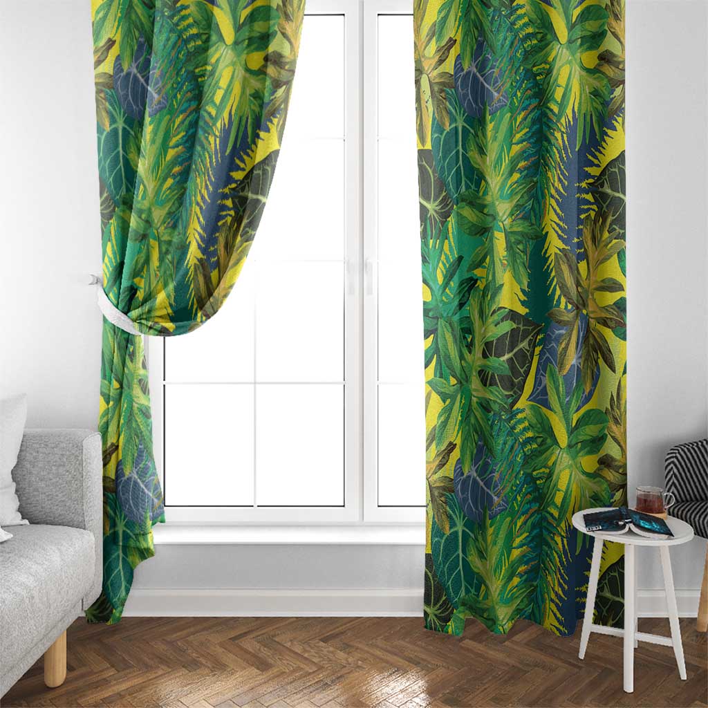 Hawaii Summer Tropical Leaves Window Curtain LT01 - Polynesian Pride
