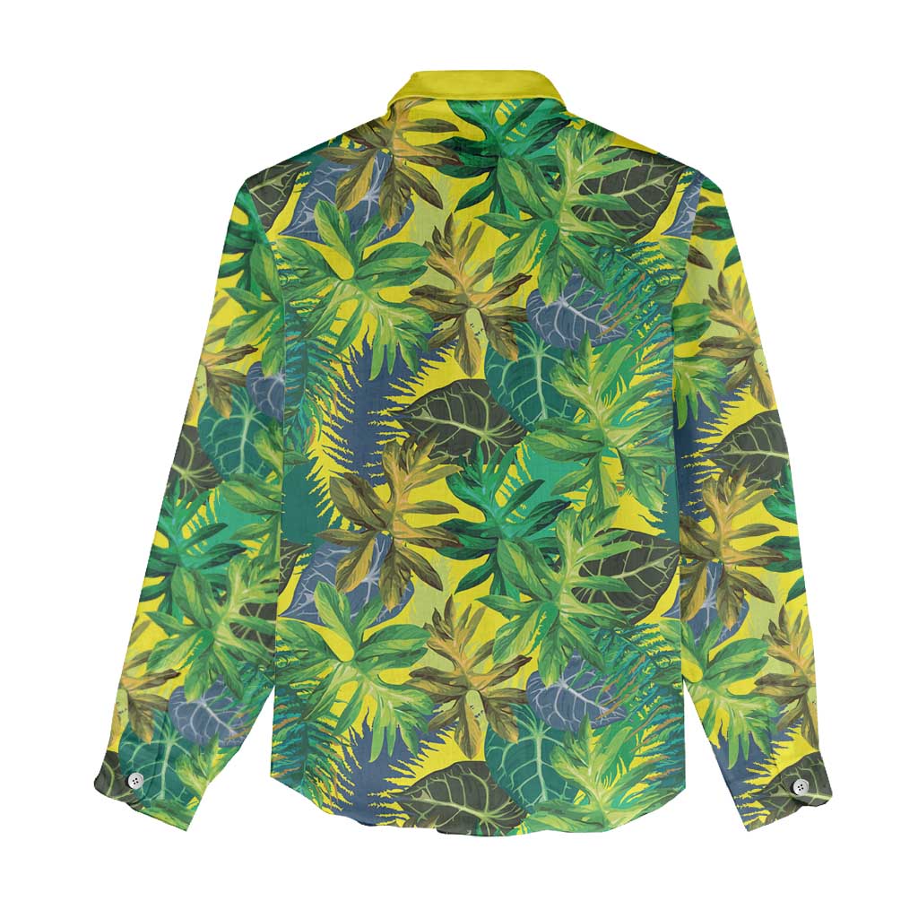 Hawaii Summer Tropical Leaves Women Casual Shirt - Polynesian Pride
