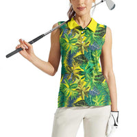 Hawaii Summer Tropical Leaves Women Sleeveless Polo Shirt - Polynesian Pride