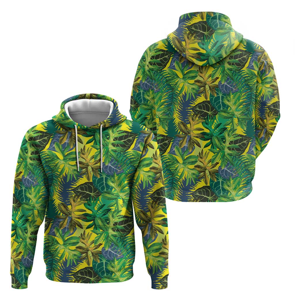 Hawaii Summer Tropical Leaves Zip Hoodie - Polynesian Pride