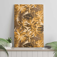 Hawaii Gold Tropical Leaves Canvas Wall Art - Polynesian Pride