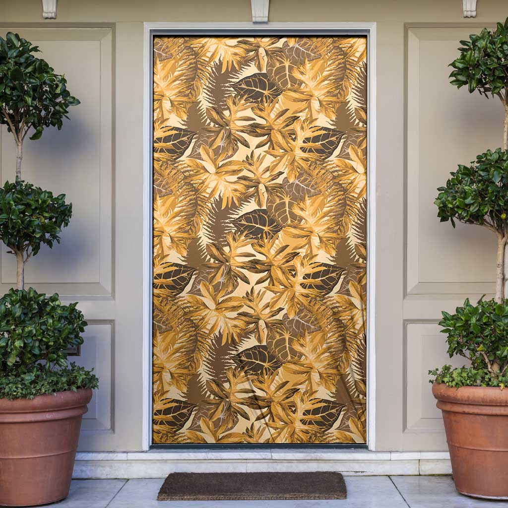 Hawaii Gold Tropical Leaves Door Cover - Polynesian Pride