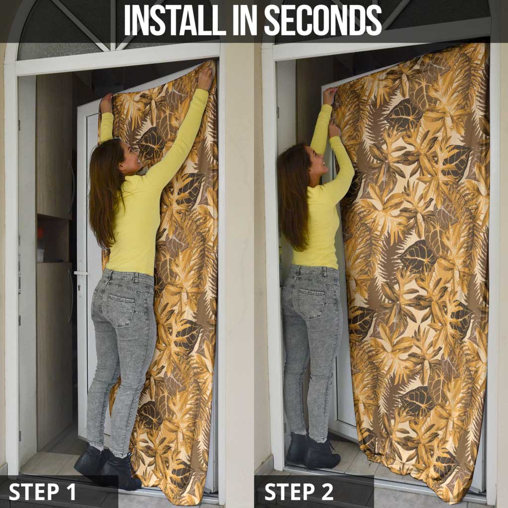 Hawaii Gold Tropical Leaves Door Cover - Polynesian Pride