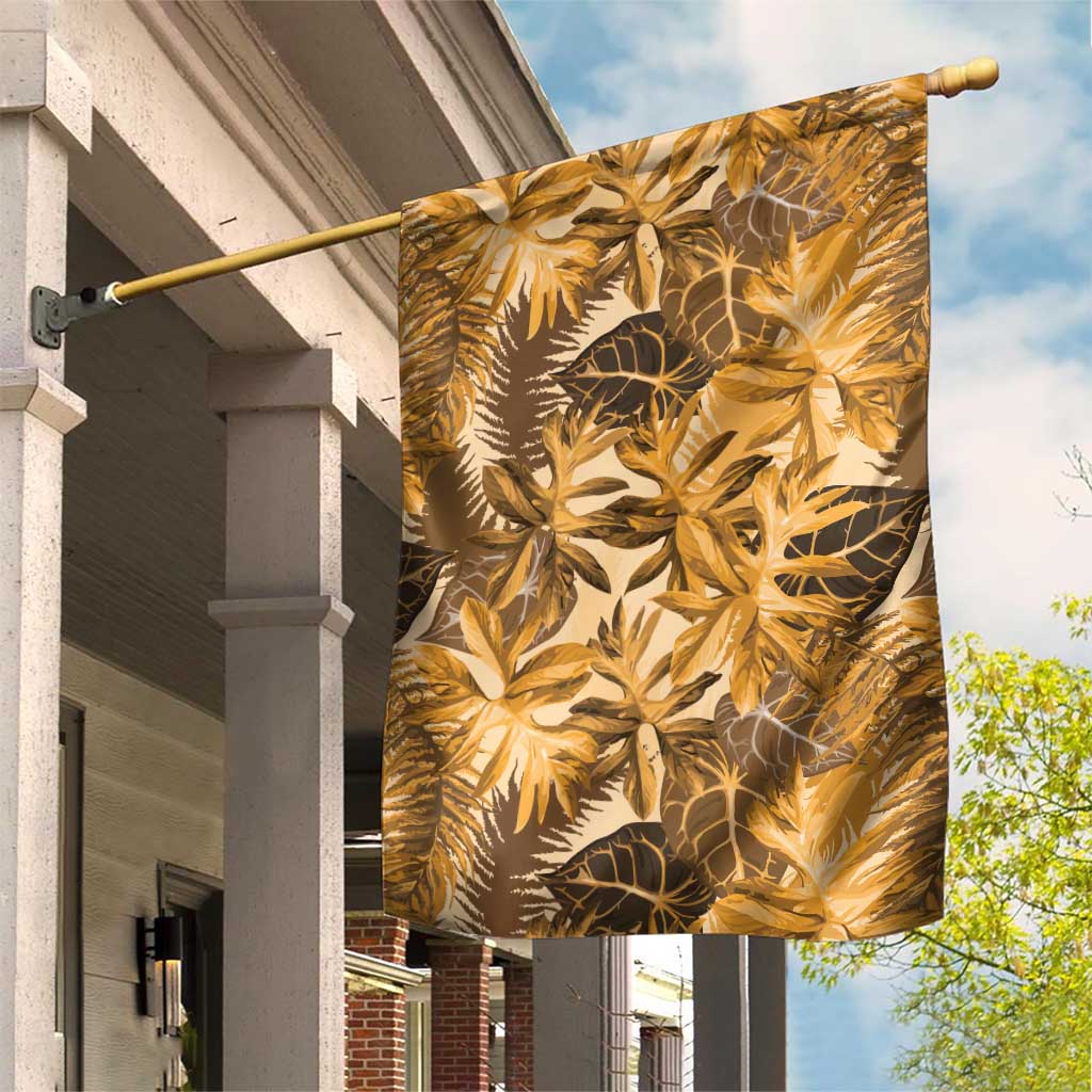 Hawaii Gold Tropical Leaves Garden Flag - Polynesian Pride