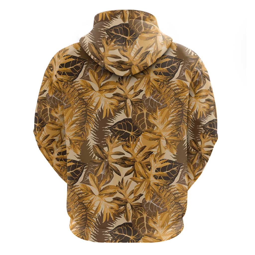 Hawaii Gold Tropical Leaves Hoodie - Polynesian Pride