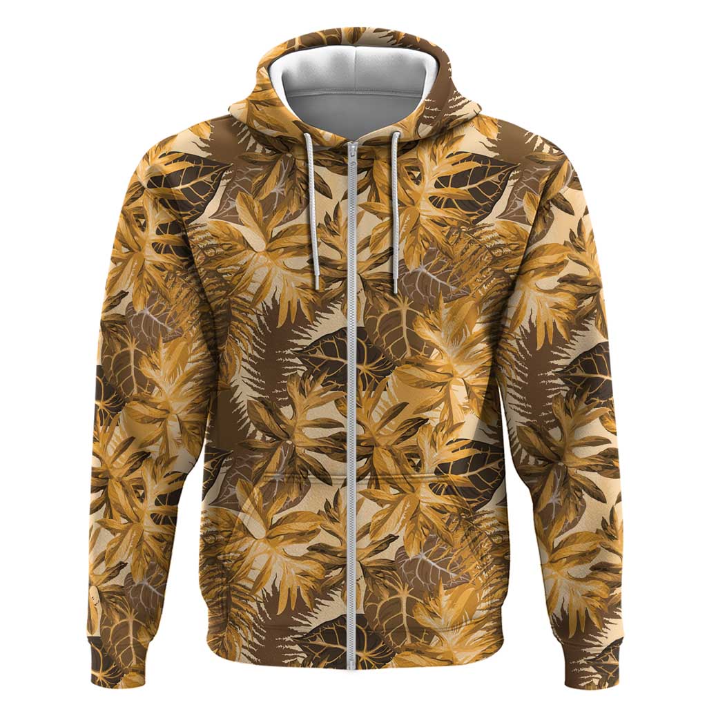 Hawaii Gold Tropical Leaves Hoodie - Polynesian Pride