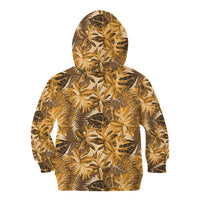 Hawaii Gold Tropical Leaves Kid Hoodie - Polynesian Pride