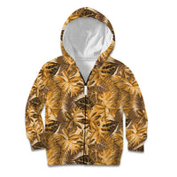 Hawaii Gold Tropical Leaves Kid Hoodie - Polynesian Pride