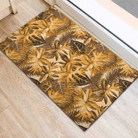 Hawaii Gold Tropical Leaves Rubber Doormat - Polynesian Pride