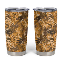 Hawaii Gold Tropical Leaves Tumbler Cup - Polynesian Pride