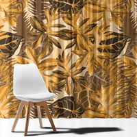 Hawaii Gold Tropical Leaves Window Curtain LT01 - Polynesian Pride