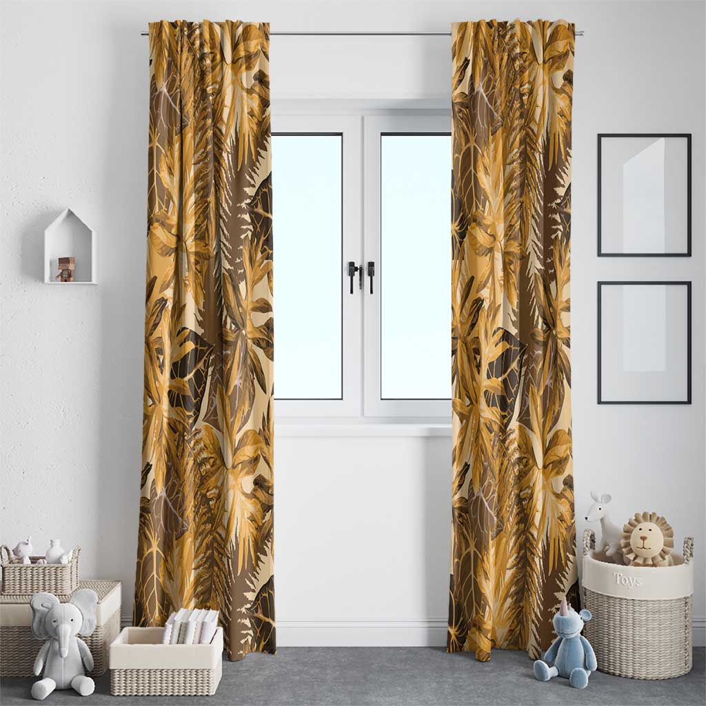 Hawaii Gold Tropical Leaves Window Curtain LT01 - Polynesian Pride