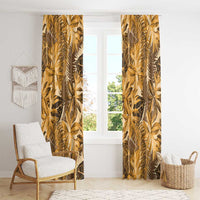 Hawaii Gold Tropical Leaves Window Curtain LT01 - Polynesian Pride