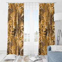 Hawaii Gold Tropical Leaves Window Curtain LT01 - Polynesian Pride