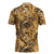 Hawaii Gold Tropical Leaves Zipper Polo Shirt - Polynesian Pride