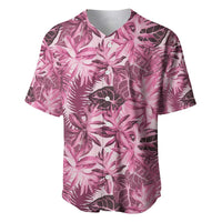 Hawaii Pink Tropical Leaves Baseball Jersey LT01 Pink - Polynesian Pride