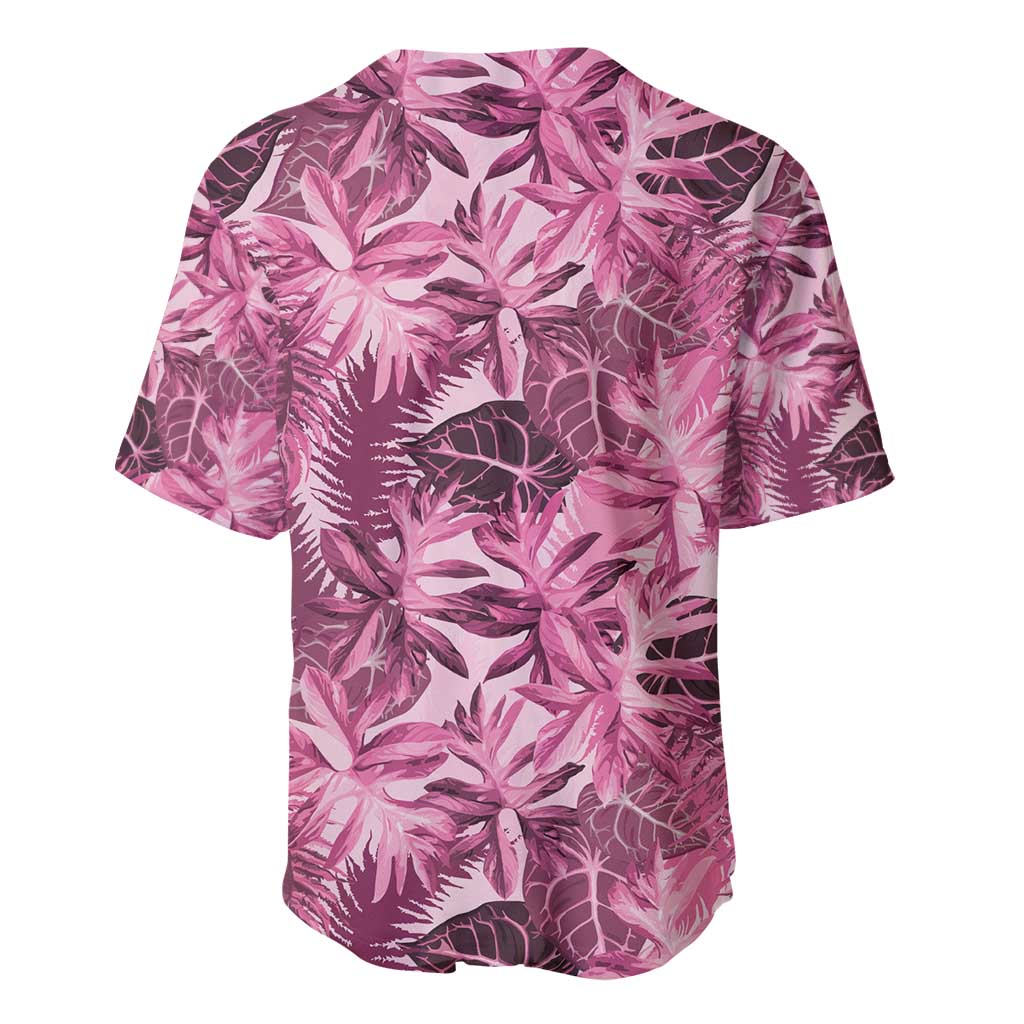 Hawaii Pink Tropical Leaves Baseball Jersey LT01 - Polynesian Pride